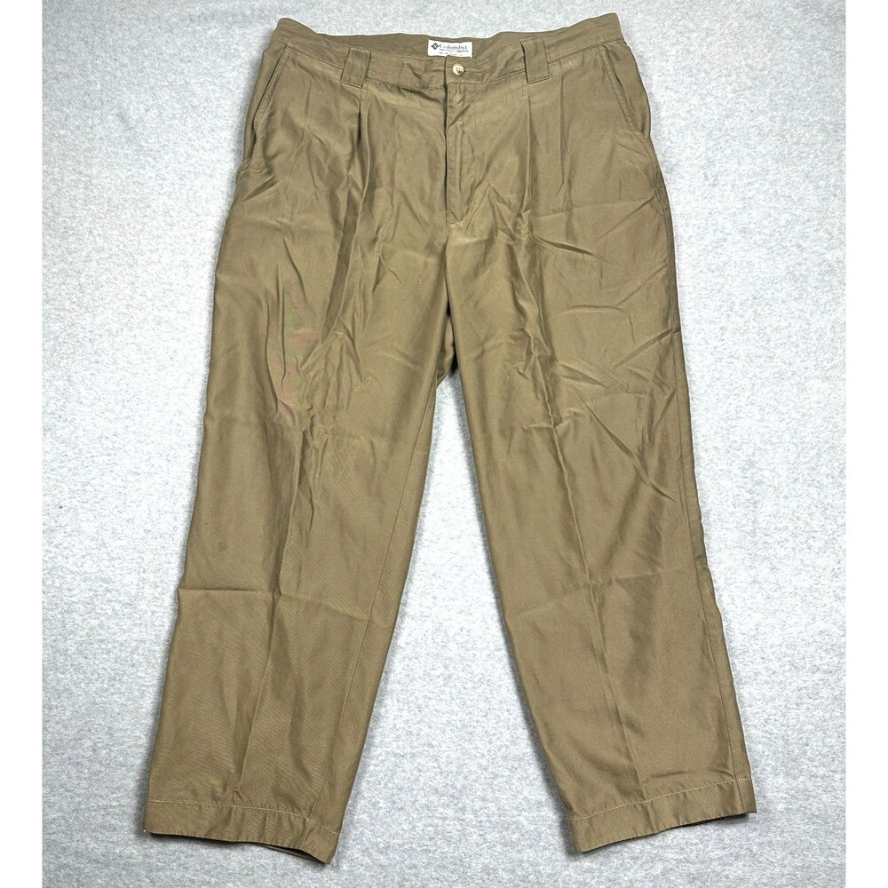 Columbia Men’s Khaki Casual Dress Slash Pockets Super Soft Pants Size 36
